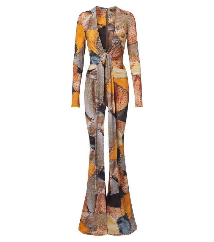 Photo: Roberto Cavalli Trompe l’œil flared jumpsuit