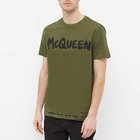 Alexander McQueen Men's Graffiti Logo T-Shirt in Khk&Mlt