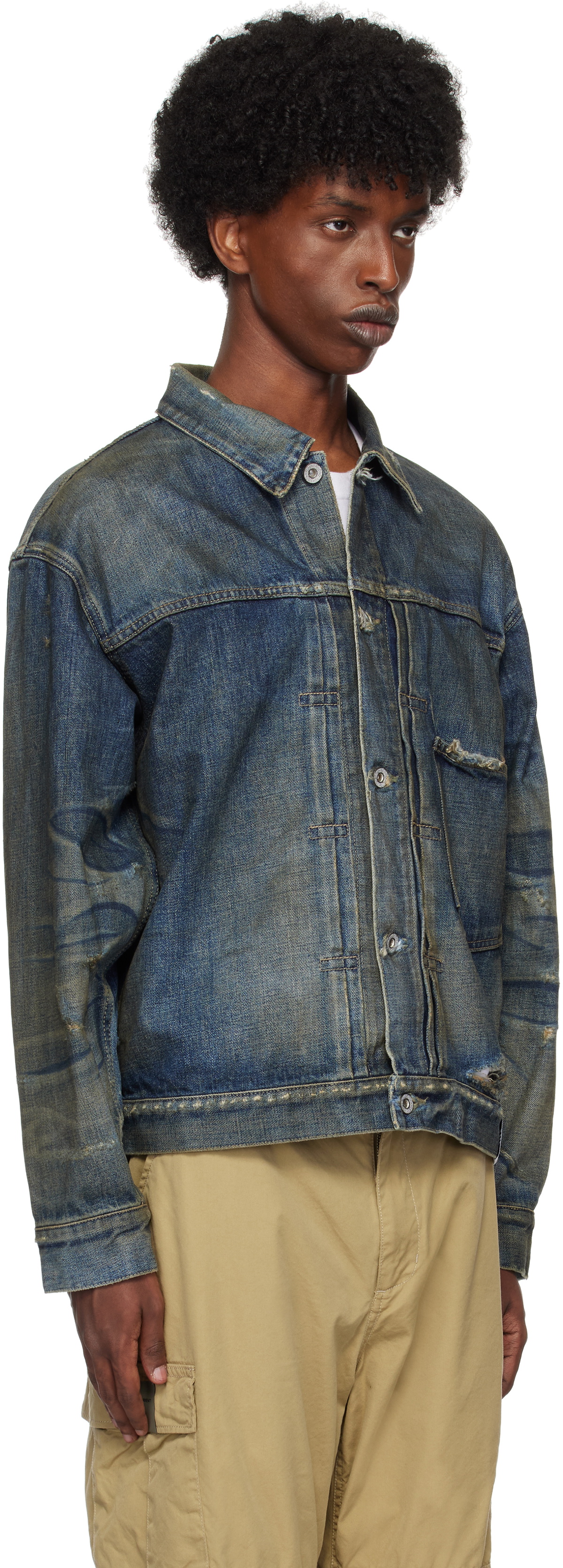 ジャケット・アウター neighborhood WASHED DENIM TYPE-1 JACKET Indigo Type-1 Washed Denim Jacket by Neighborhood on Sale