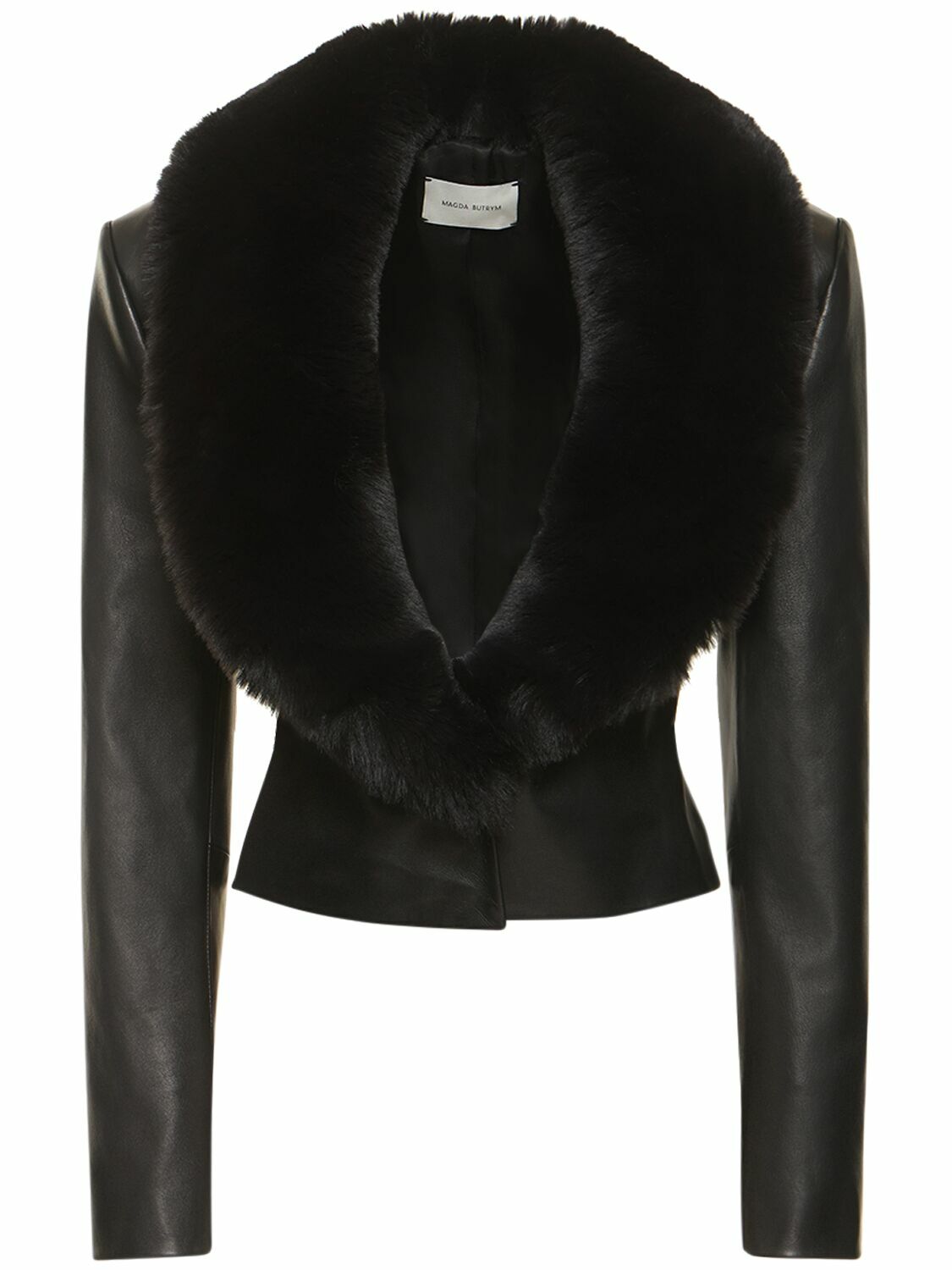 MAGDA BUTRYM - Leather Detachable Fur Collar Jacket