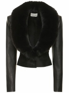 MAGDA BUTRYM - Leather Detachable Fur Collar Jacket