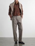 Zegna - Cotton and Cashmere-Blend Twill Shirt - Brown