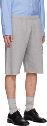 MM6 Maison Margiela Gray Logo Patch Shorts