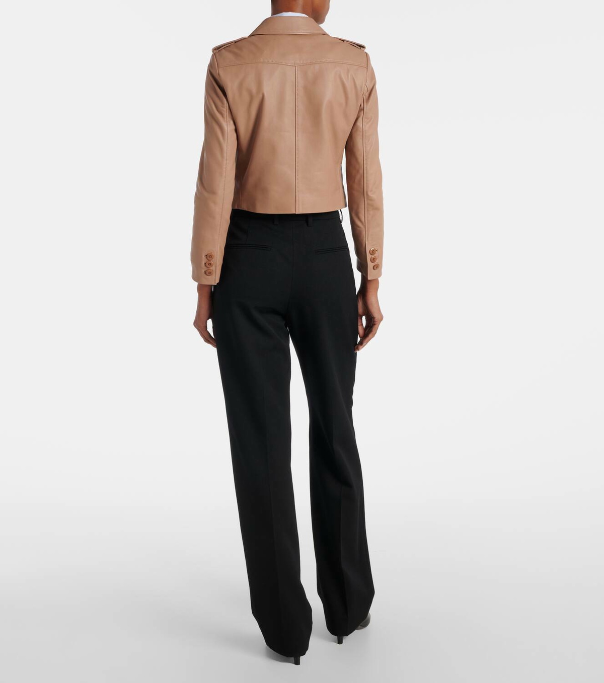 Dorothee Schumacher Sleek Statement cropped leather jacket