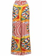 DOLCE & GABBANA - Carretto Print Silk Twill Wide Pants