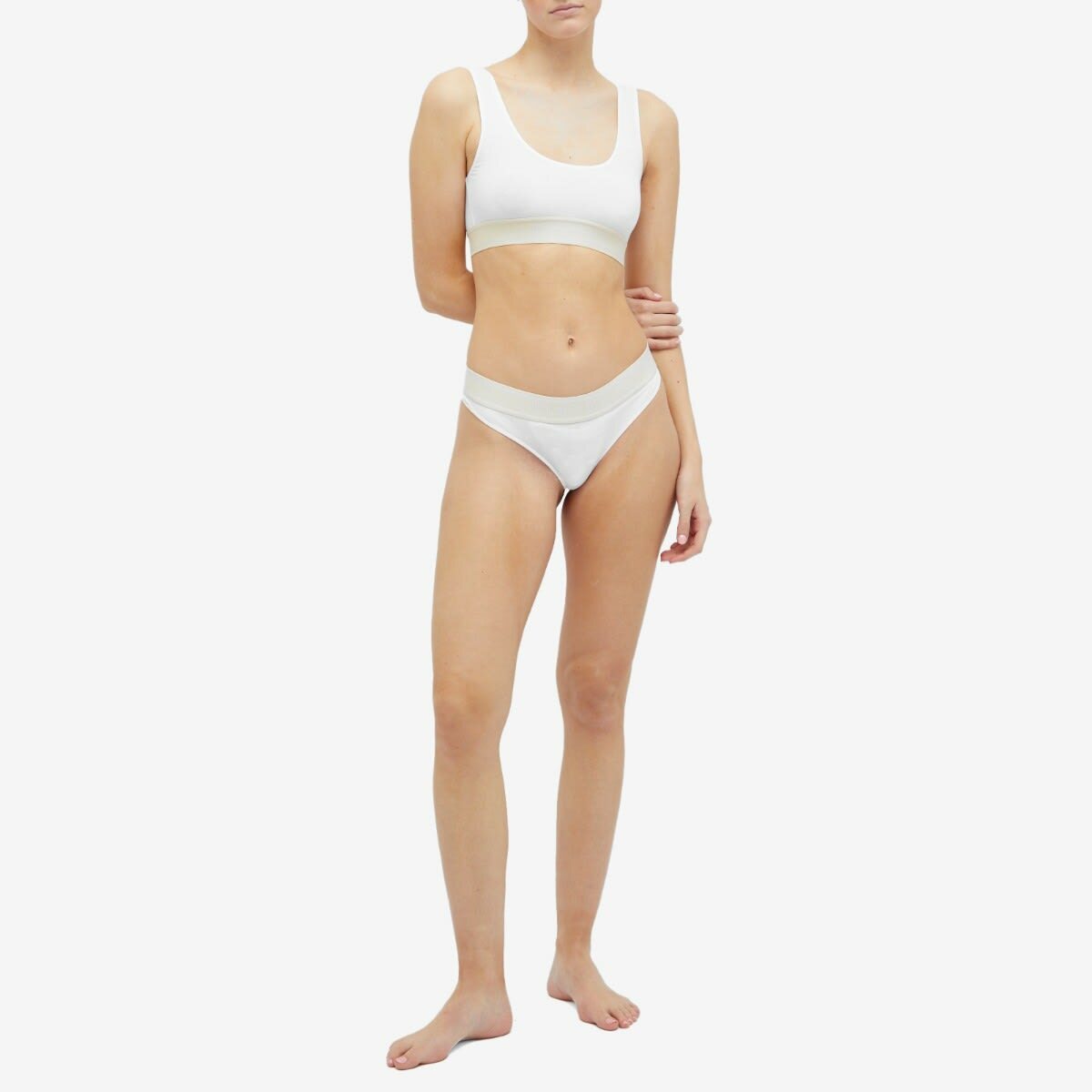 Palm Angels Women's Logo Tape Brazilian Thong in White