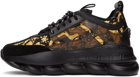 Versace Black & Gold Chain Reaction Sneakers