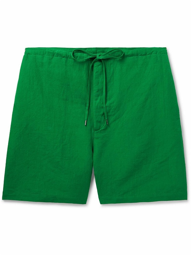 Photo: Auralee - Straight-Leg Linen and Cotton-Blend Shorts - Green