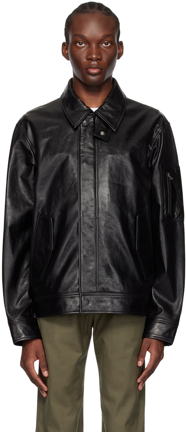 Helmut Lang Black Flight Leather Jacket Helmut Lang