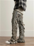 DRKSHDW by Rick Owens - Pusher Straight-Leg Distressed Drawstring Jeans - Gray