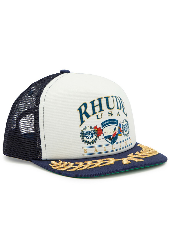 Photo: Rhude Usa Sailing Icon Embroidered Cotton and Mesh cap - Navy - One Size