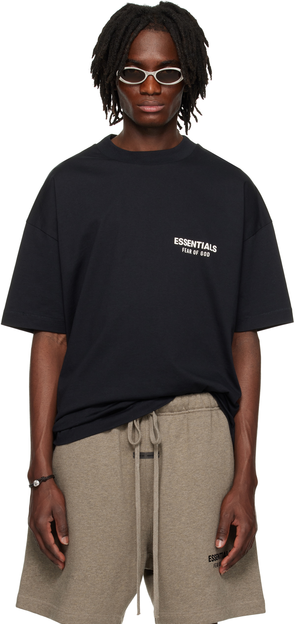 Fear of God ESSENTIALS Black Classic Short Sleeve T-shirt Fear Of God ...