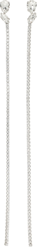 Photo: Jil Sander Silver Crystal Chain Drop Earrings