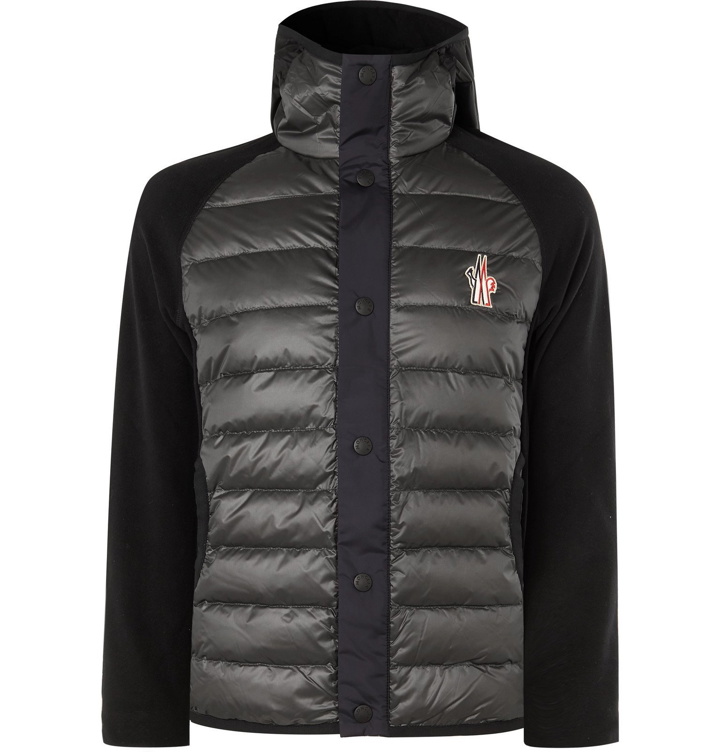 Photo: Moncler Grenoble - Quilted Panelled Stretch Tech-Jersey Hooded Down Ski Jacket - Black