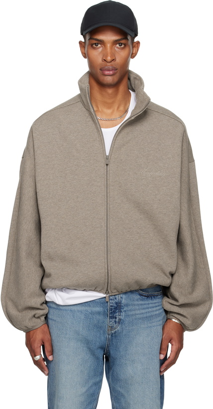 Photo: Fear of God ESSENTIALS Brown Modern Fit Fleece Track Jacket