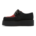Molly Goddard Black and Red Suede Double Creepers