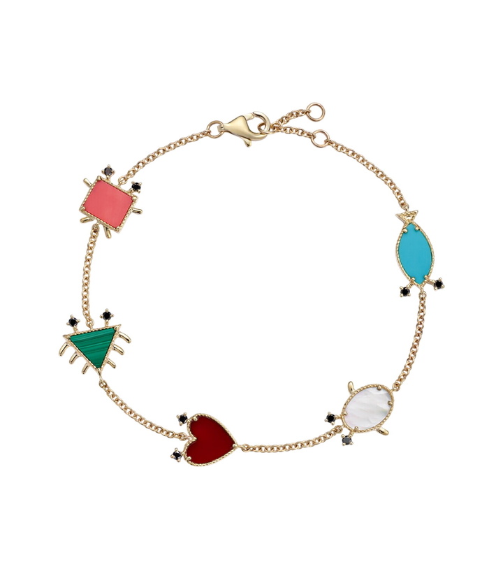 Photo: Yvonne Léon Petits Personnages 9kt gold bracelet with gemstones