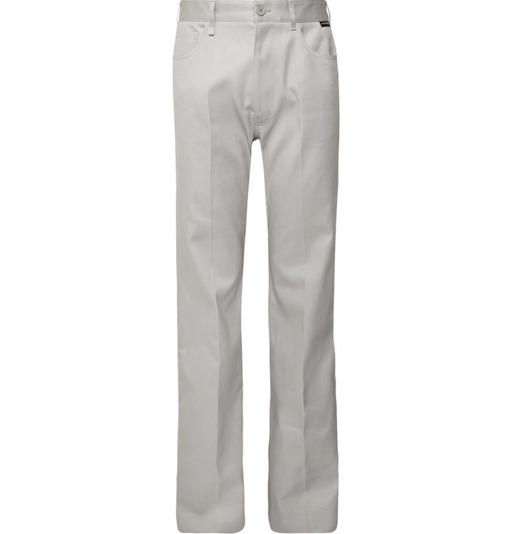 Photo: Balenciaga - Light-Grey Wide-Leg Cotton-Twill Trousers - Light gray