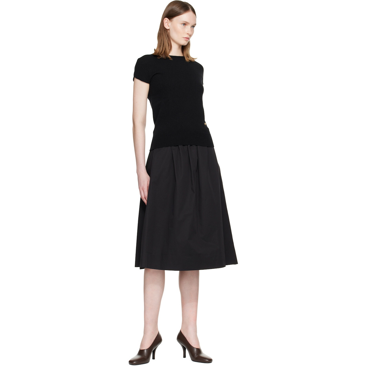 BALMAIN Black Short Sleeve Cashmere Sweater