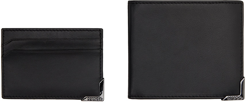 Photo: Hugo Black Plaque Wallet & Card Holder Set