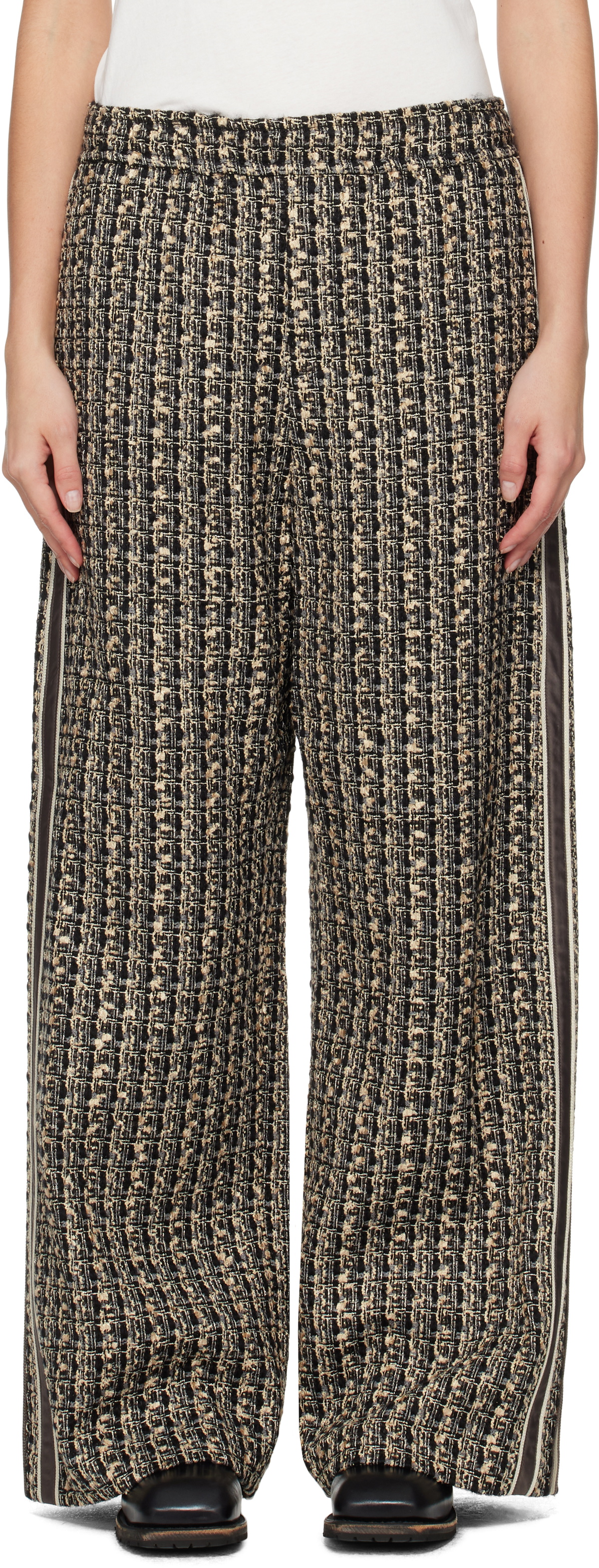 WOOYOUNGMI Gray & Black Tweed Sweatpants