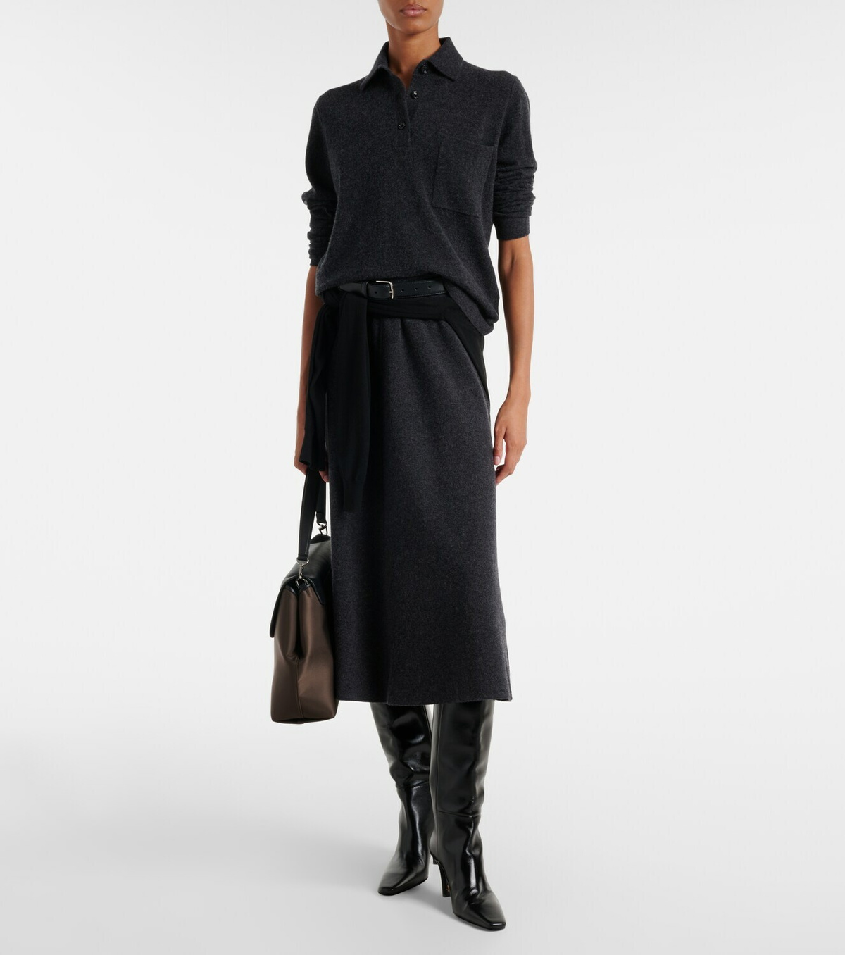 Jardin des Orangers Wool and cashmere midi skirt