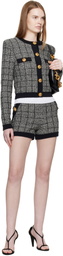 Balmain Black & White Light Tweed Shorts