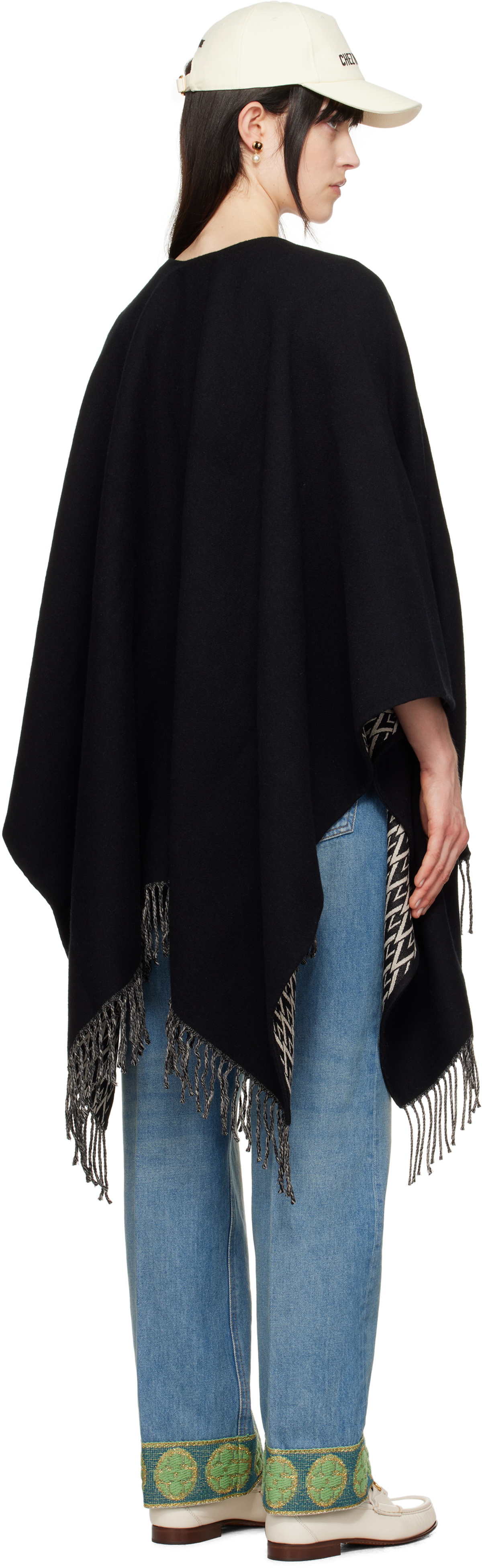 Valentino Garavani Black & Off-White Double Toile Iconographe Scarf