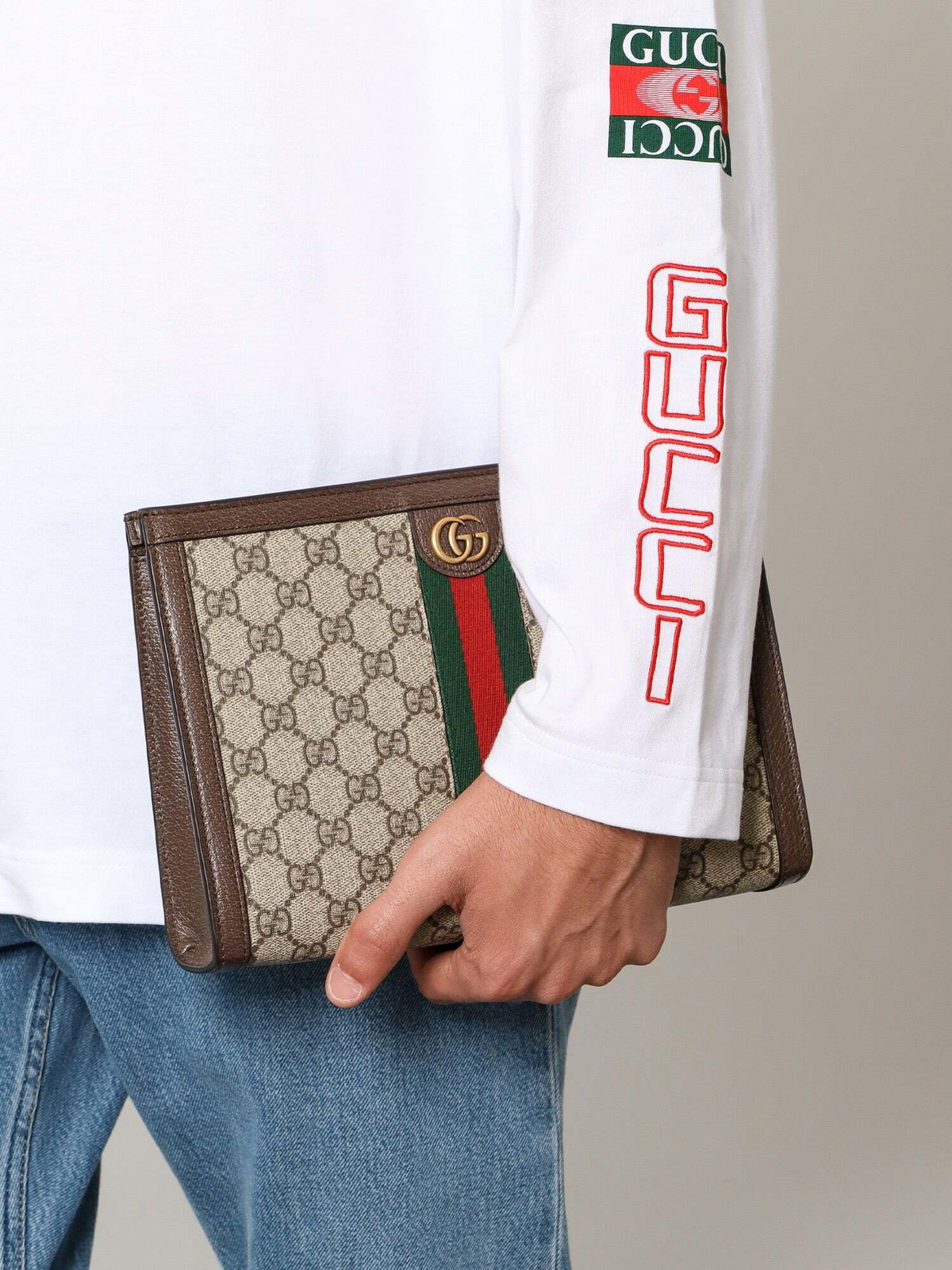 Gucci Ophidia Gg Brown Mens Clutch