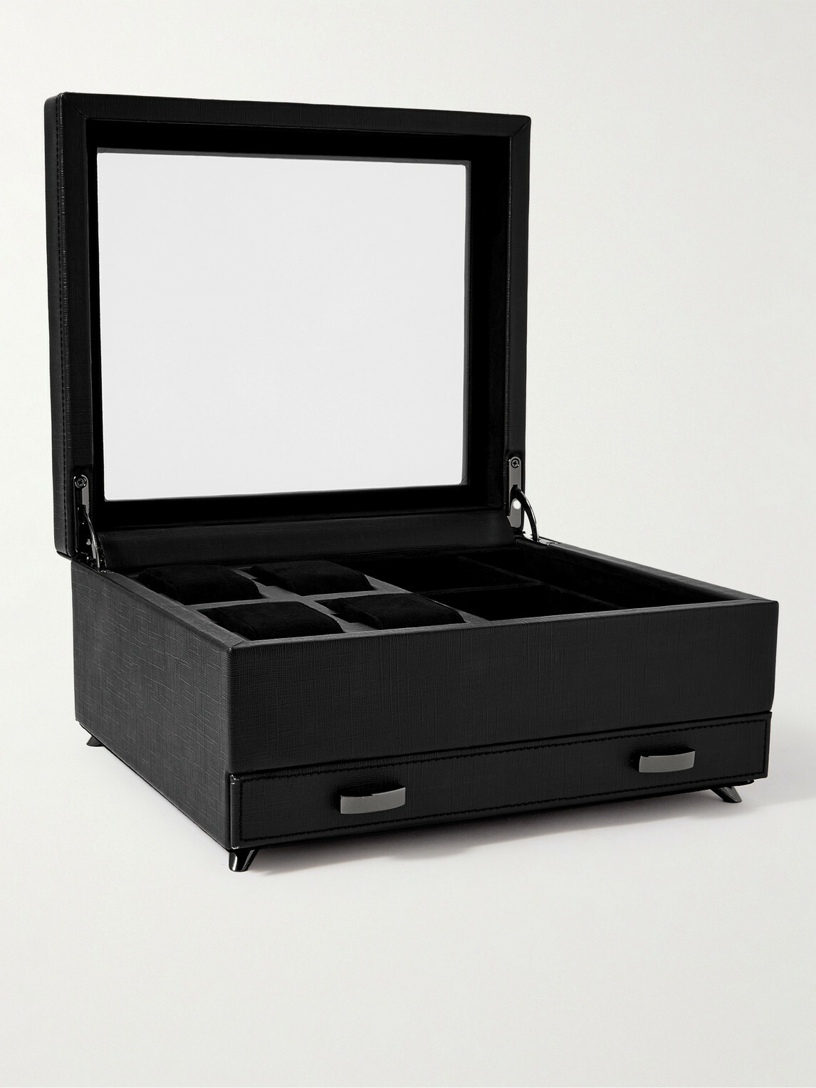 WOLF - Porter Cross-Grain Vegan Leather Watch and Jewellery Box