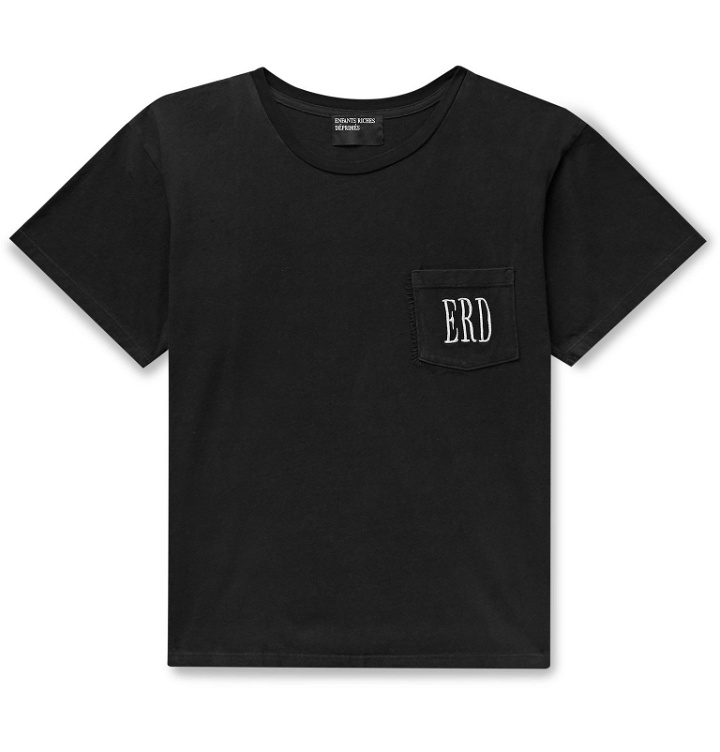 Photo: Enfants Riches Déprimés - Logo-Embroidered Printed Cotton-Jersey T-Shirt - Black