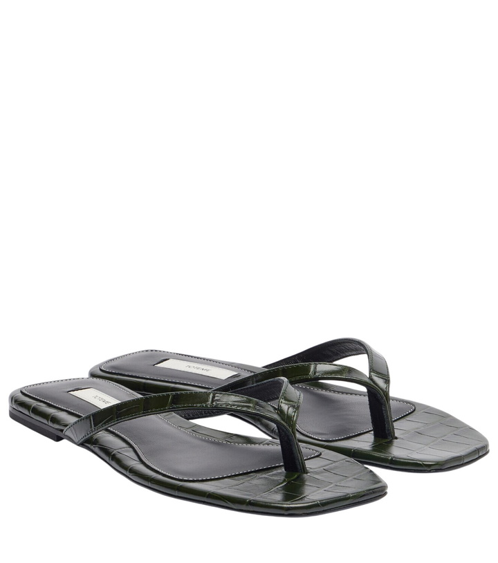 Photo: Toteme Croc-effect leather thong sandals