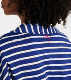 Plan C Striped cotton jersey midi dress