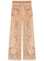 Zimmermann Roselight Printed Wide-leg Silk Trousers Pink