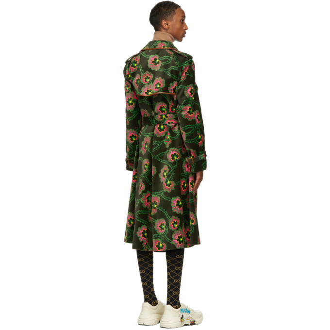 Gucci green trench coat sale