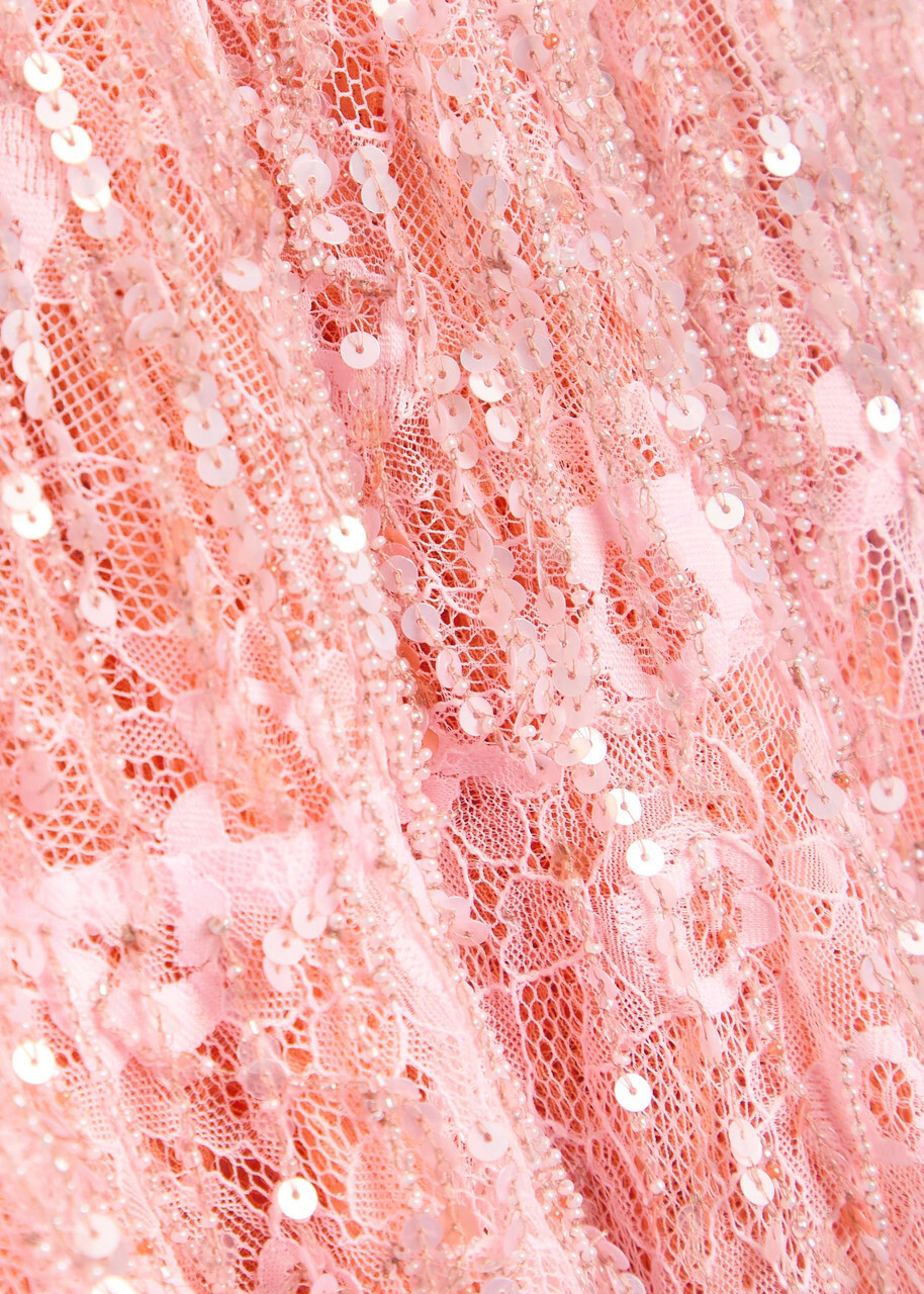 Roberta Einer Anita Embellished Floral-lace Maxi Dress Pink