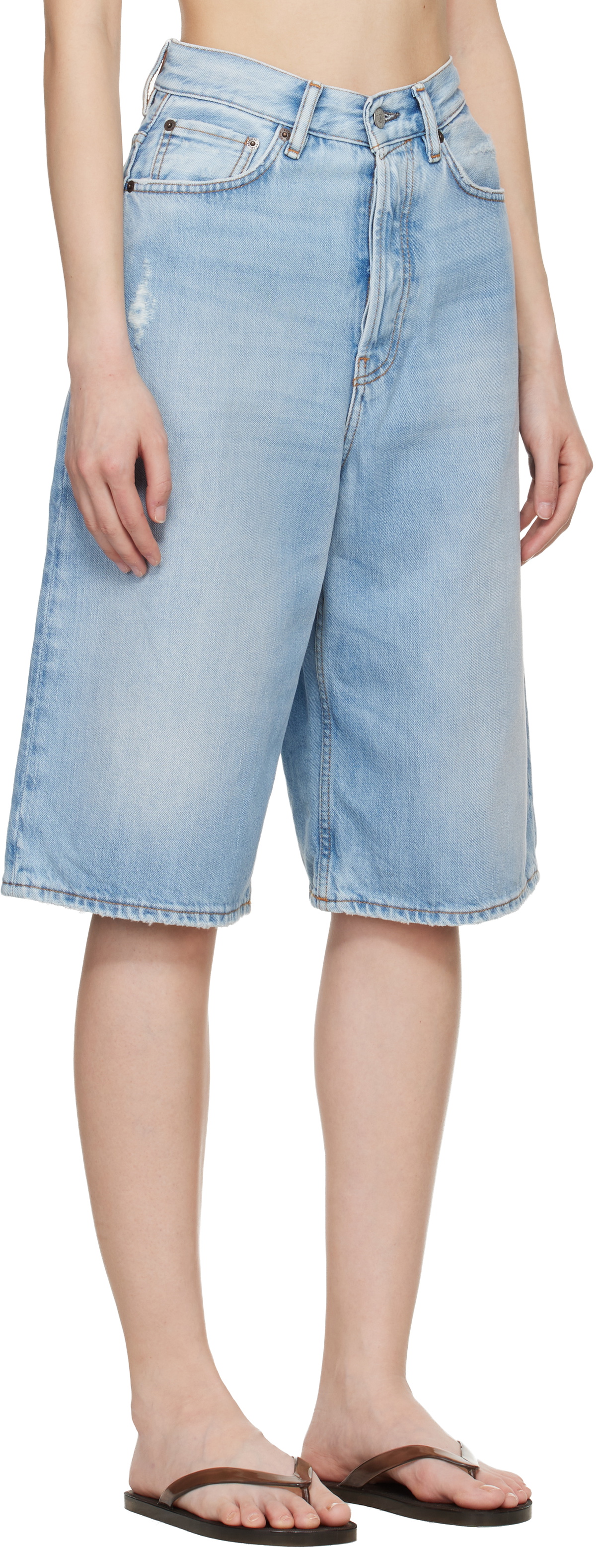Acne Studios Blue Loose Fit Denim Shorts