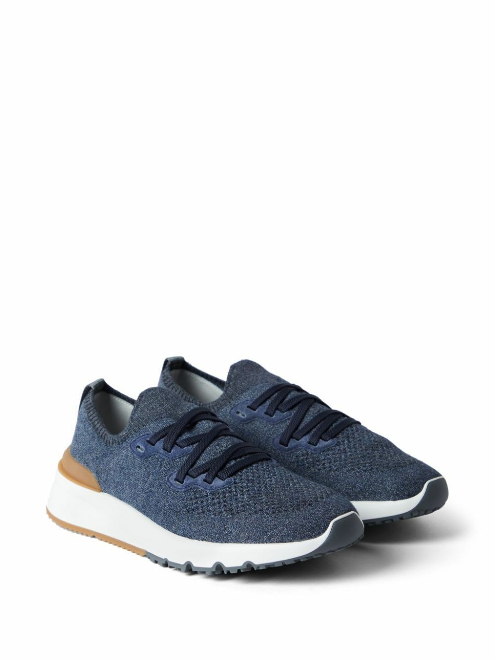 【送料&関税込】Brunello Cucinelli Knitted Sneakers Brunello Cucinelli Blue Knitted Sneakers Brunello Cucinelli