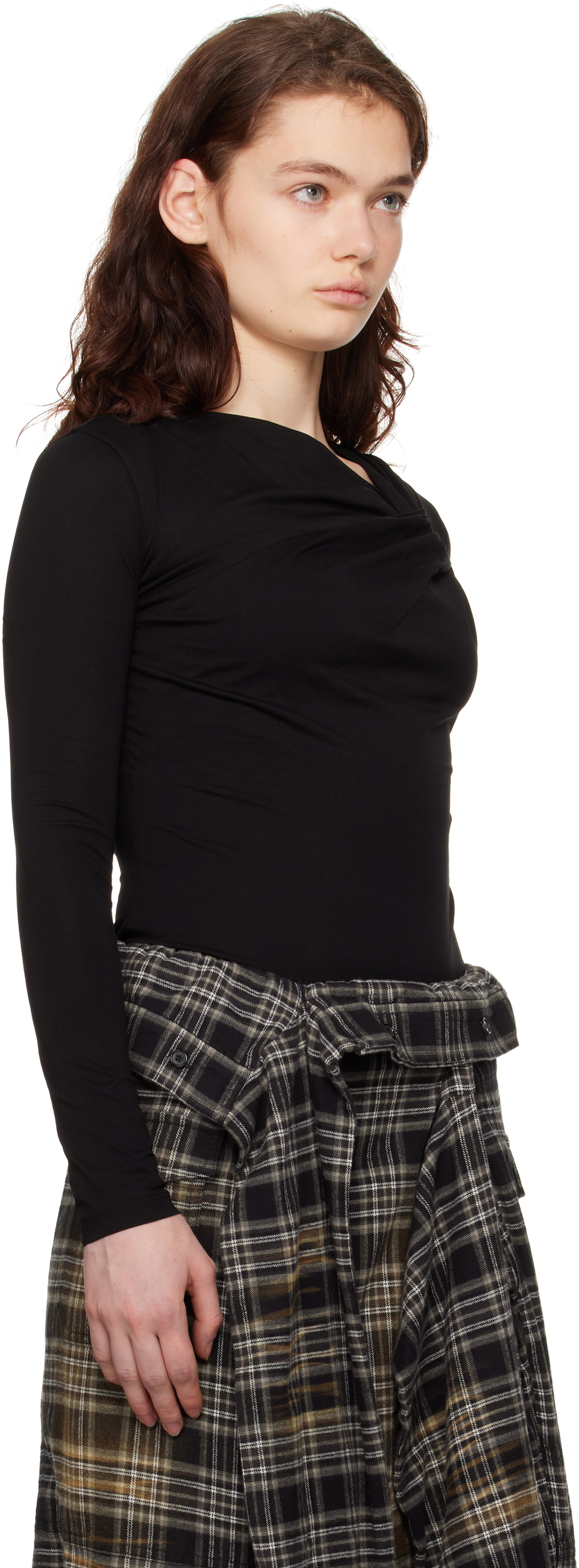 Juun.J Black Twist Long Sleeve T-shirt