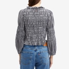 RIXO Women's Gardenia Top in French Check Navy