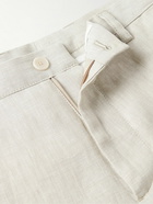 Etro - Straight-Leg Slub Linen Trousers - Neutrals