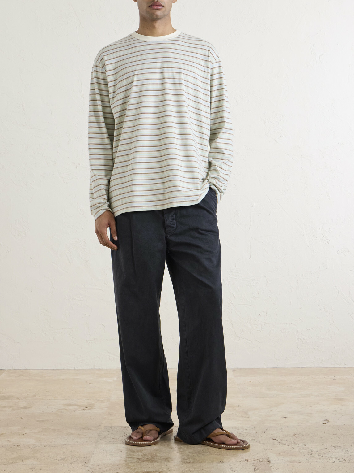 Auralee - Wide-Leg Pleated Garment-Dyed Cotton-Twill Chinos - Black