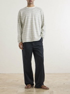 Auralee - Wide-Leg Pleated Garment-Dyed Cotton-Twill Chinos - Black