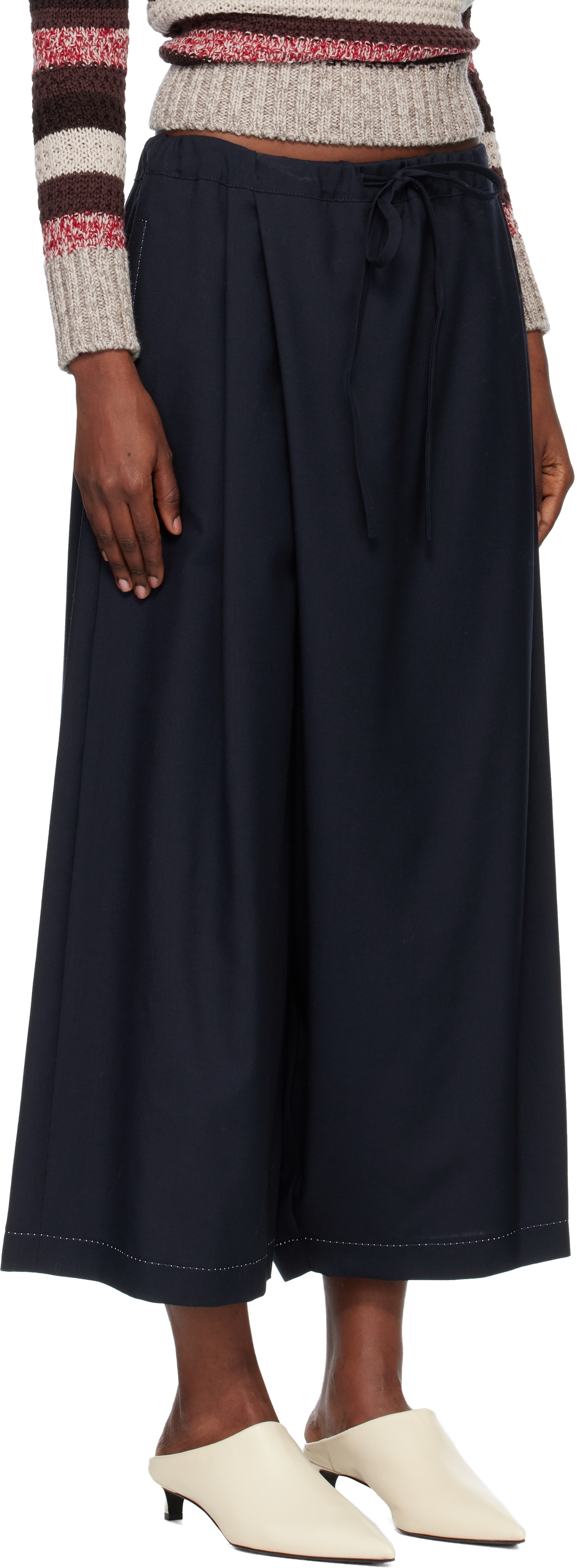 Marni Black Batavia Wool Low-Crotch Trousers