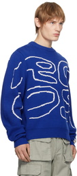 RCOS Blue Stack Logo Heavy Intarsia Knit Sweater