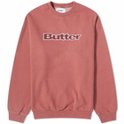 Butter Goods Men's Cord Logo Crew Sweat in Rhubarb