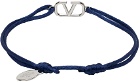 Valentino Garavani Navy VLogo Bracelet