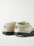 Givenchy - Distressed Rubber-Trimmed Leather and Mesh Sneakers - Neutrals