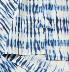 Barena - Camp-Collar Tie-Dyed Cotton Half-Placket Shirt - Blue