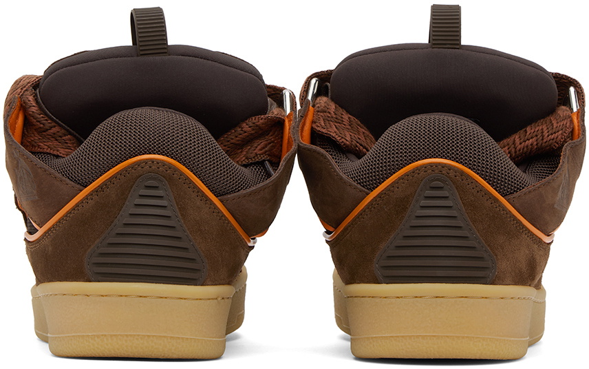 Lanvin SSENSE Exclusive Brown Leather Curb Sneakers Lanvin